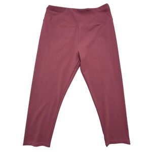 IUGA Leggings Women Medium Burgundy Activewear High Waisted Hidden Pocket Capri
